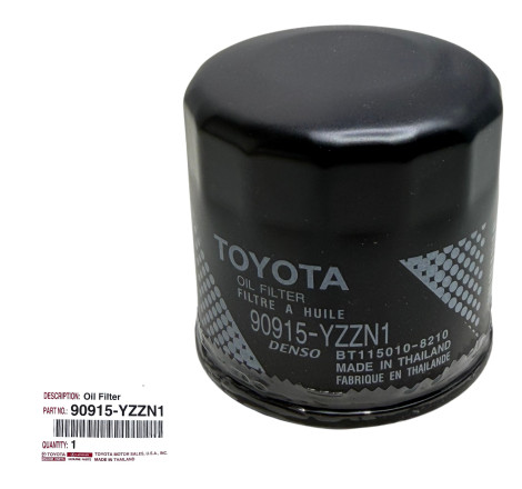 FILTRO ACIETE TOYOTA COROLLA 2.0L 2025, COROLLA CROSS 2.0L 2025, RAV4  2.5L 2025, TACOMA 2.4L 2025,