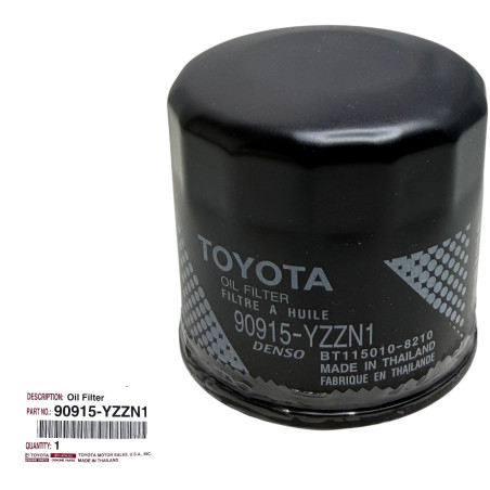 FILTRO ACIETE TOYOTA COROLLA 2.0L 2025, COROLLA CROSS 2.0L 2025, RAV4  2.5L 2025, TACOMA 2.4L 2025,