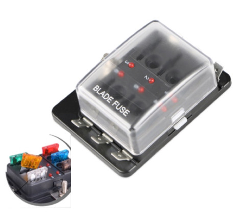 FUSIBLERA  6 FUSIBLES MINI  100 AMP MAX